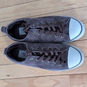 UGG Australia Suede Tomi lace-up sneakers in size 8.5 Sheerling Lined
